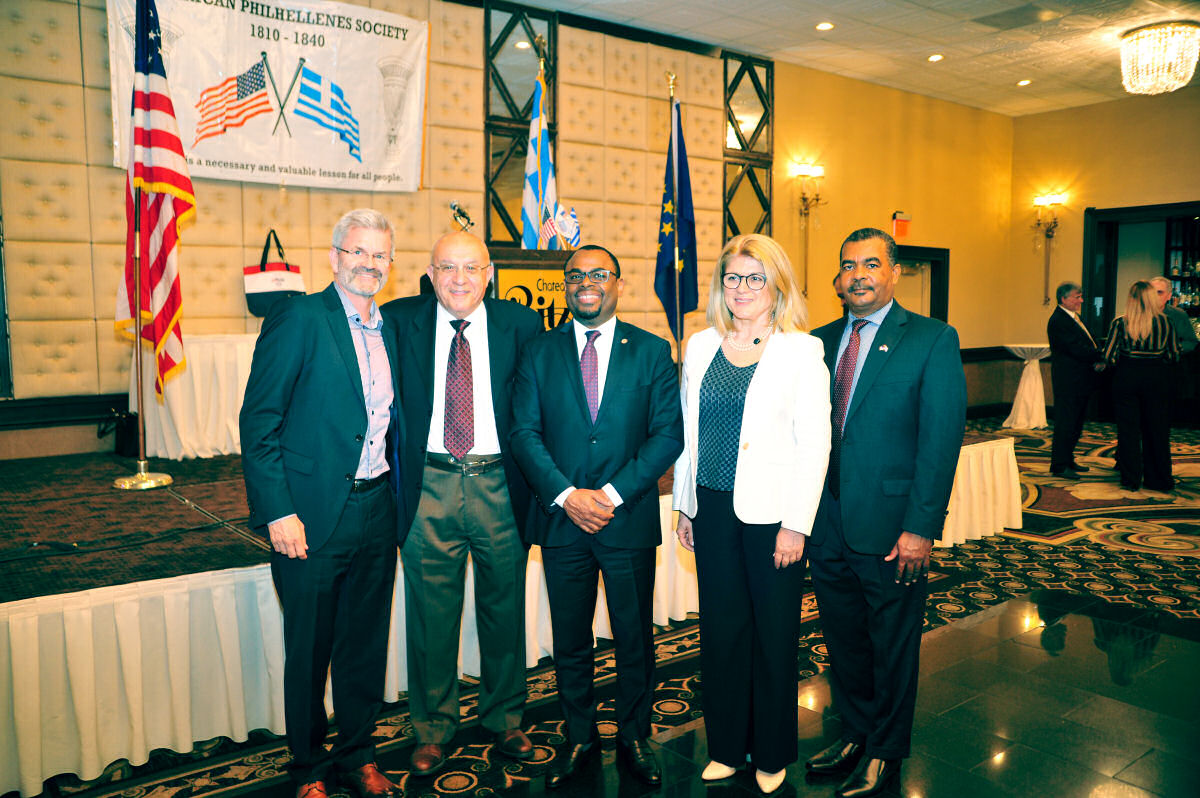 2019 Thore Groev, Peter Nikolopoulos, Haitian Minister Emmanuel, Consul General Dimakis, Haitian Consul Jacques