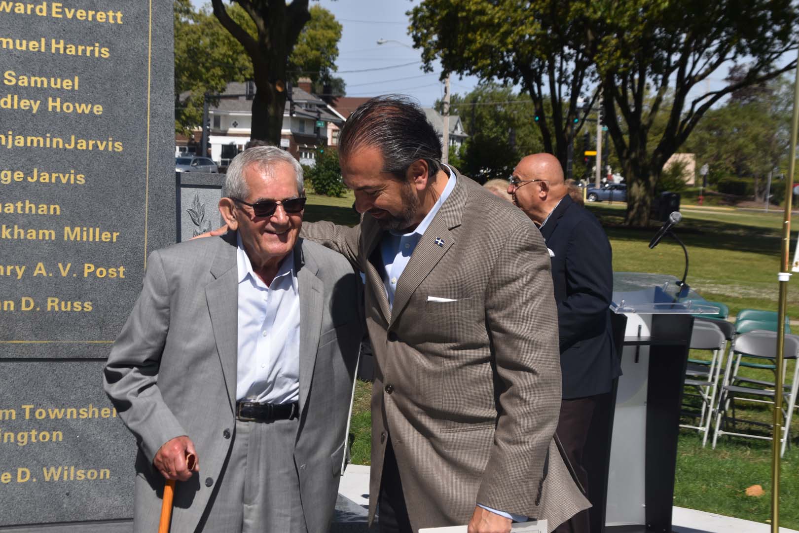 September 25th 2021 monument unveiled in Aurora Illinois - John Poulakidas, Alderman Mesiacos