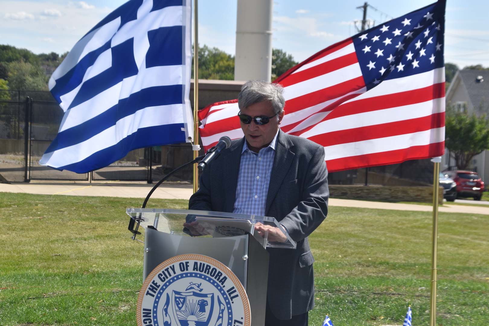 September 25th 2021 monument unveiled in Aurora Illinois - Peter Zouras