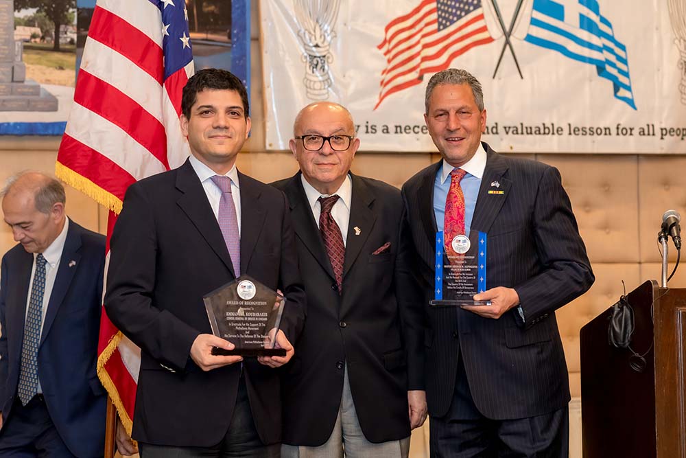 April 29th 2022 Consul General Koubarakis, Panagiotis Nikolopoulos and Niles Mayor George Alpogianis